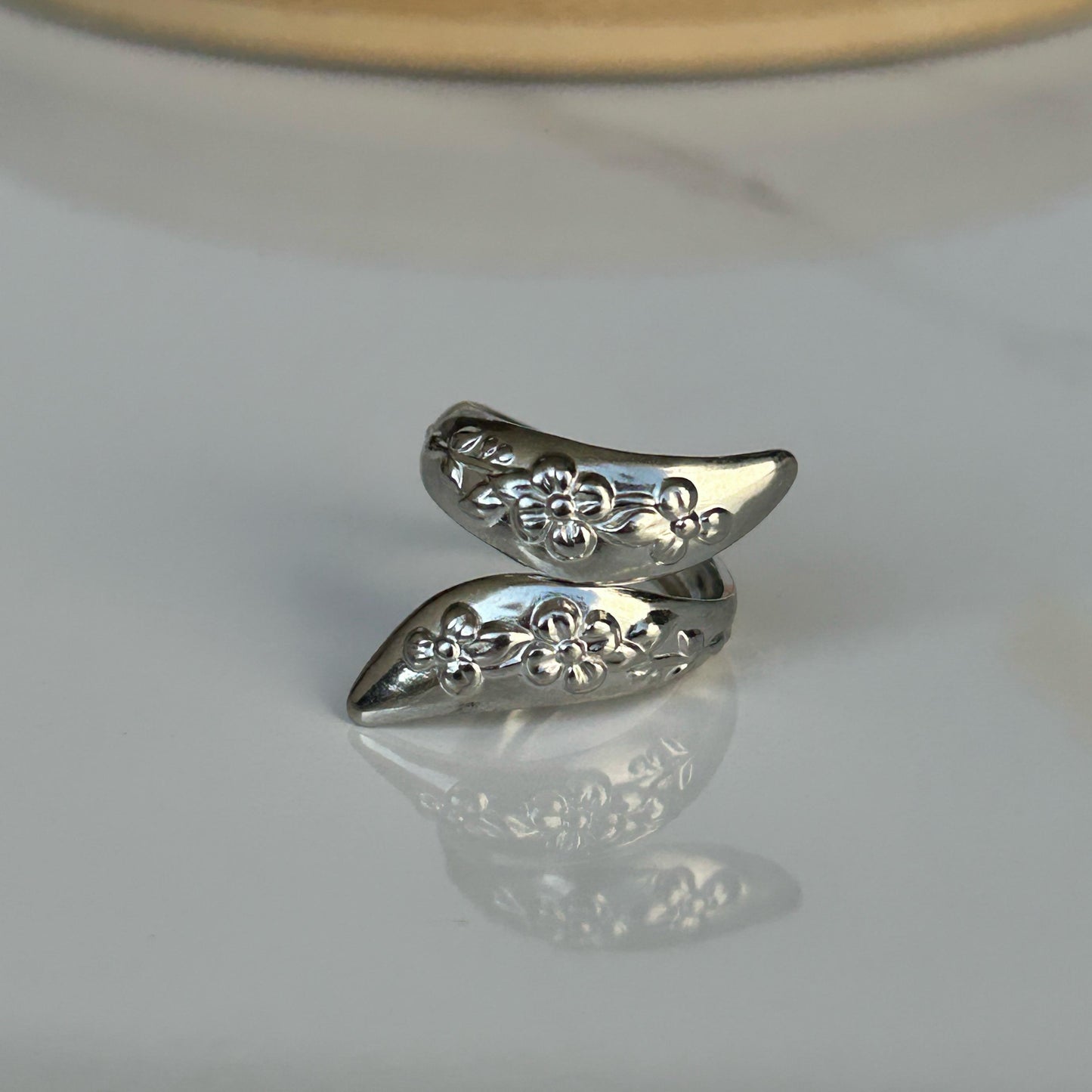 Flower Vine Silver Ring