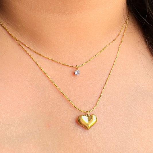 Heart Stone Minimal Necklace