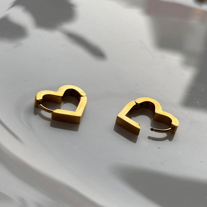 Flat Small Heart Hoops