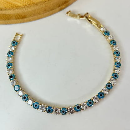 Evil Eye Minimal Tennis Bracelet