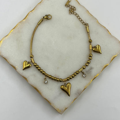 Viral Heart Charm Chunky Bracelet