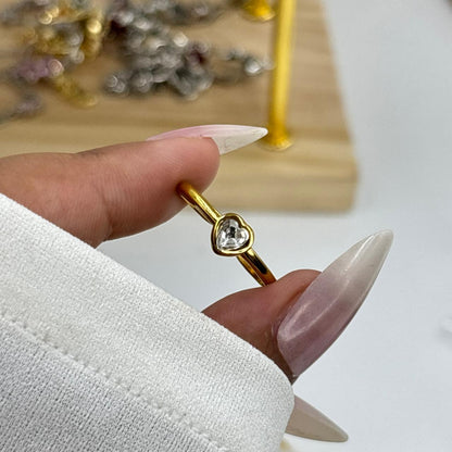 Mini Heart Solitaire Ring