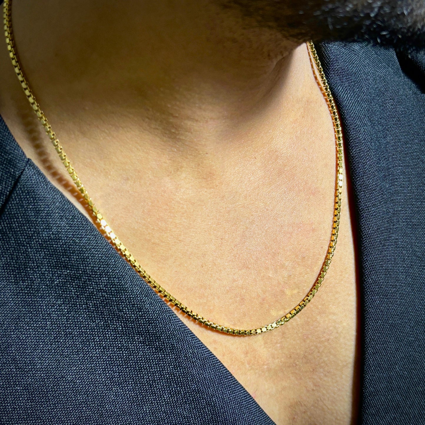 Flat Box 18K Gold Plated Chain (Thin)