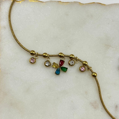 Multicolor Muse Charm Chain Bracelet