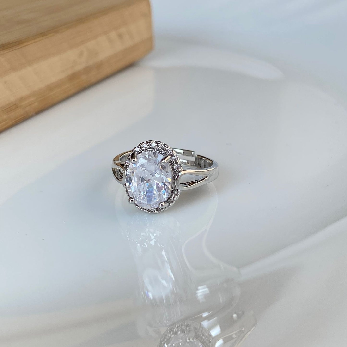 White Oval Ring