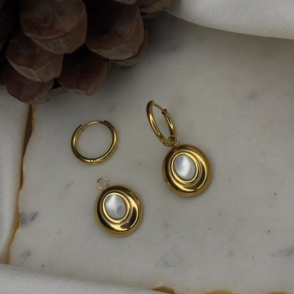 Moonstone Detachable Hoops