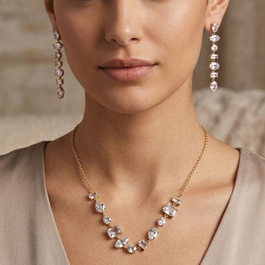 Crystal Bejewelled Stone Set (white colour)