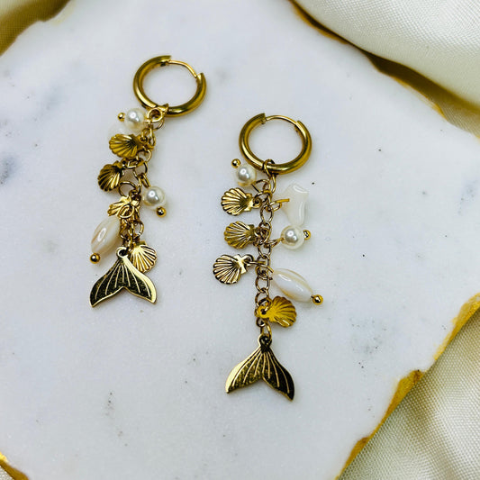 Cowry Mermaid Earrings