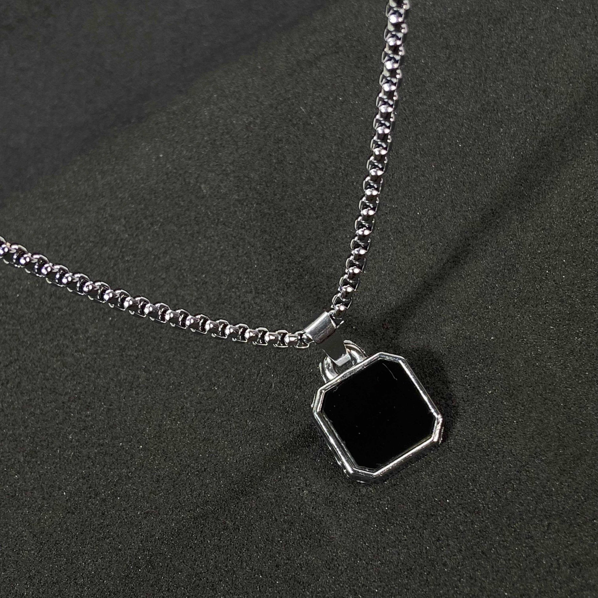 Caliber Square Silver Pendant Chain