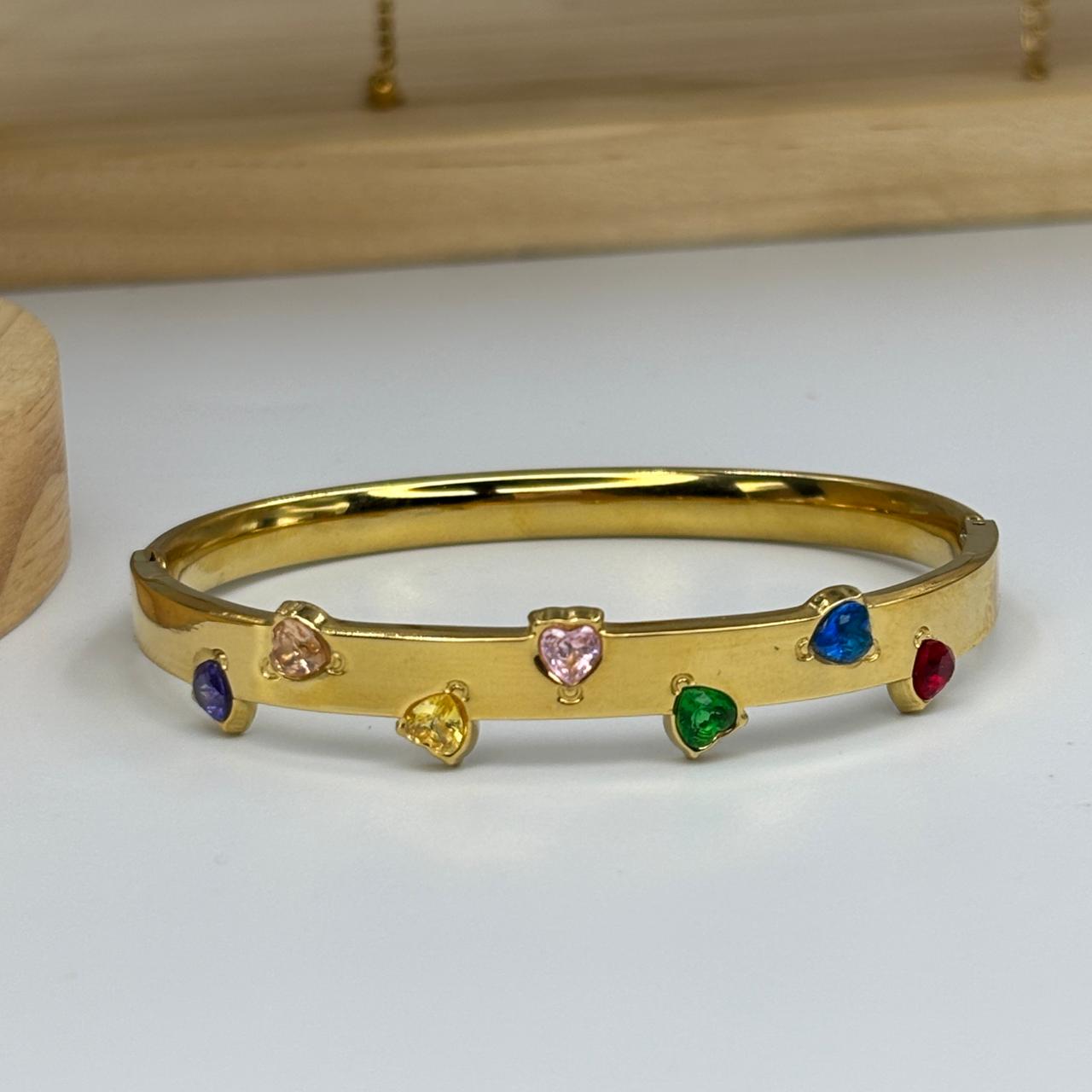Multi Colored Heartline Bracelet