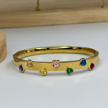 Multi Colored Heartline Bracelet