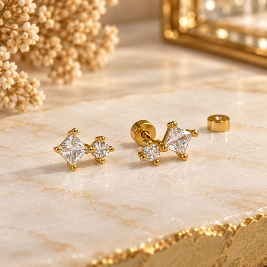 Quadra White Flatback Studs
