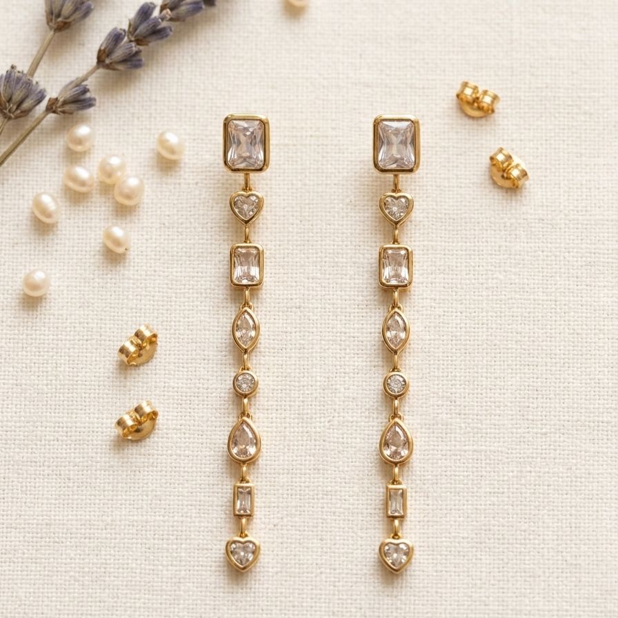 Bejewelled Quad set (White-Gold)