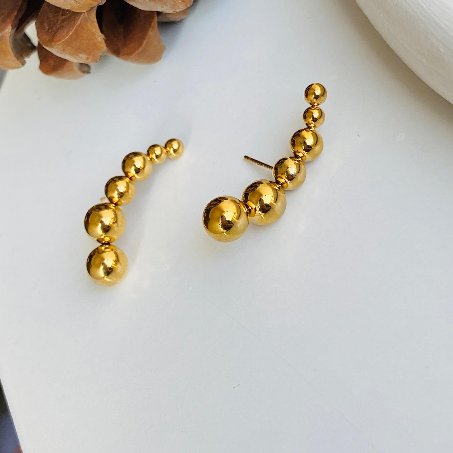 Ball Luxe Climber Earrings