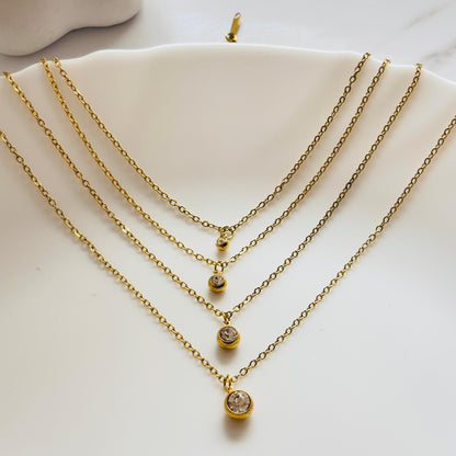 Four Layered Solitaire Necklace