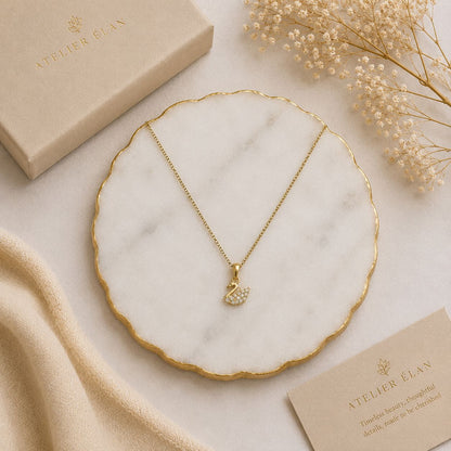 Dainty Swan Necklace ( Gold )