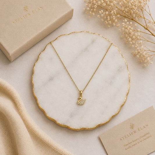 Dainty Swan Necklace ( Gold )