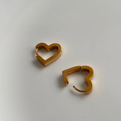 Flat Small Heart Hoops