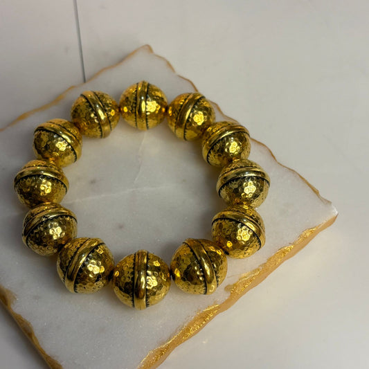 Gold Ball Chunky Stretchable Bracelet