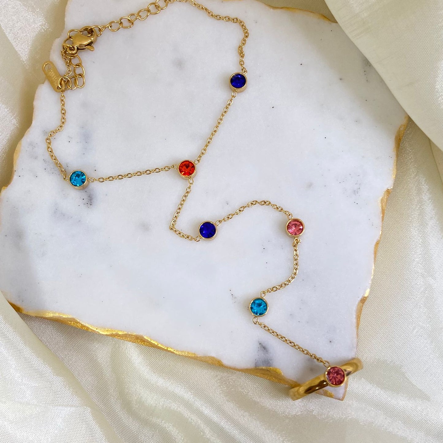 Multi Stone Hand Chain