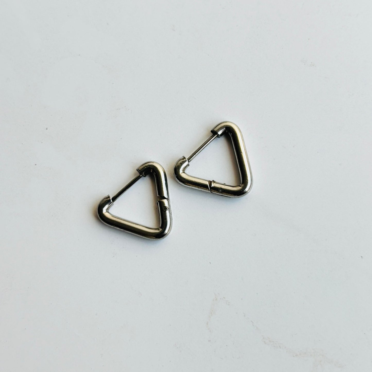 Triangle Silver Mini Hoops