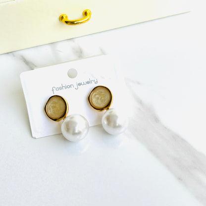 Resin Pearl Statement Earrings