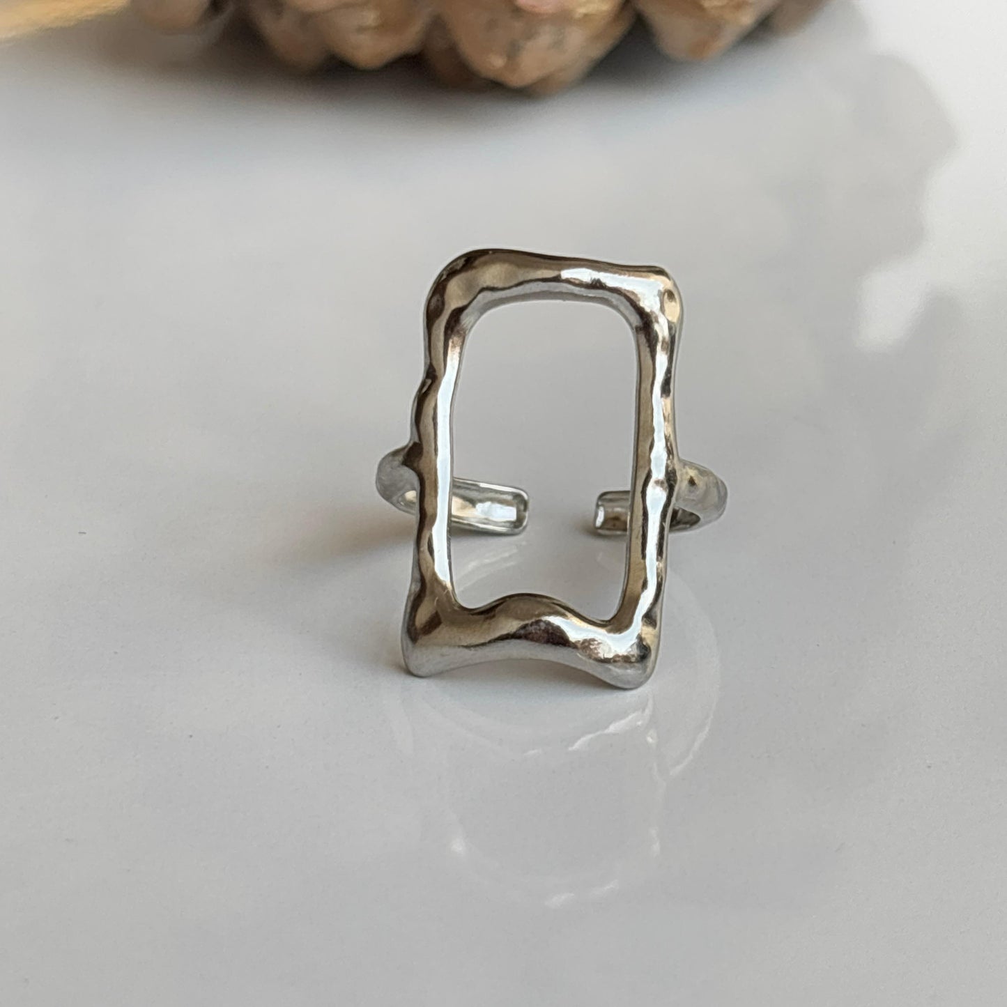 Hollow Silver Rectangular