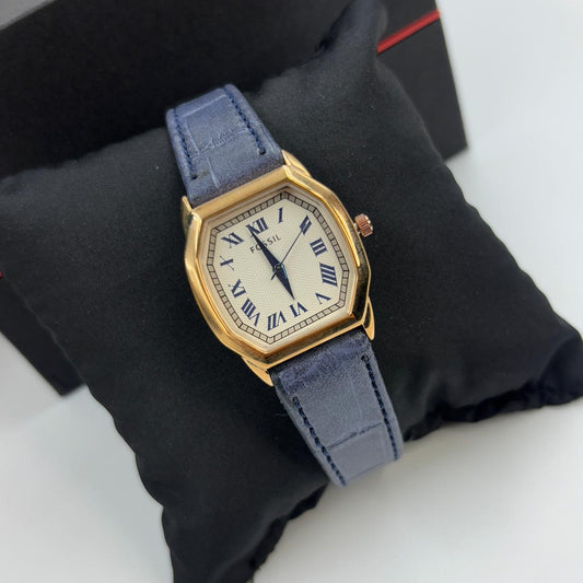 Fossil Vintage Leather Band Watch ( Blue )
