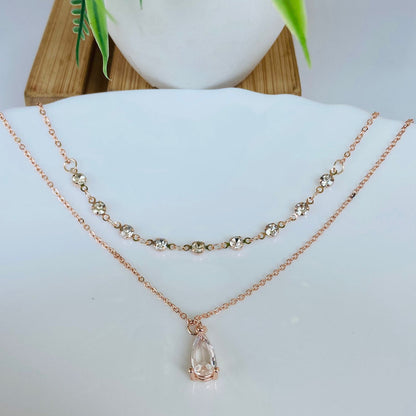 Drop Pearl Layered Necklace