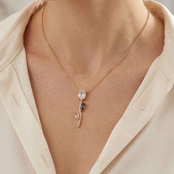 Tulip Cinderella Necklace (lavender-white)