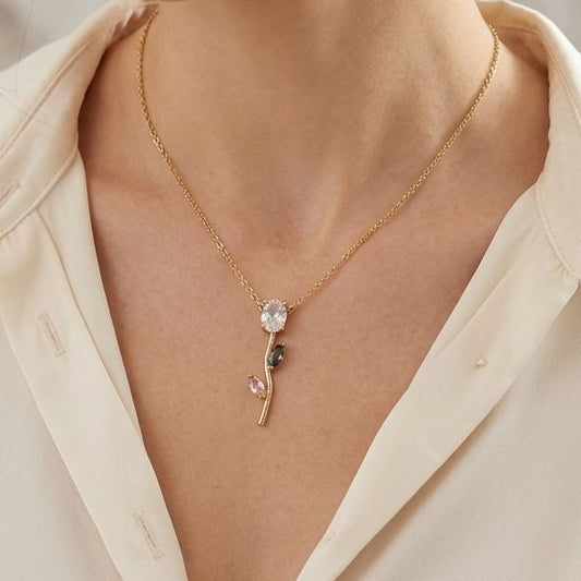 Tulip Cinderella Necklace (lavender-white)