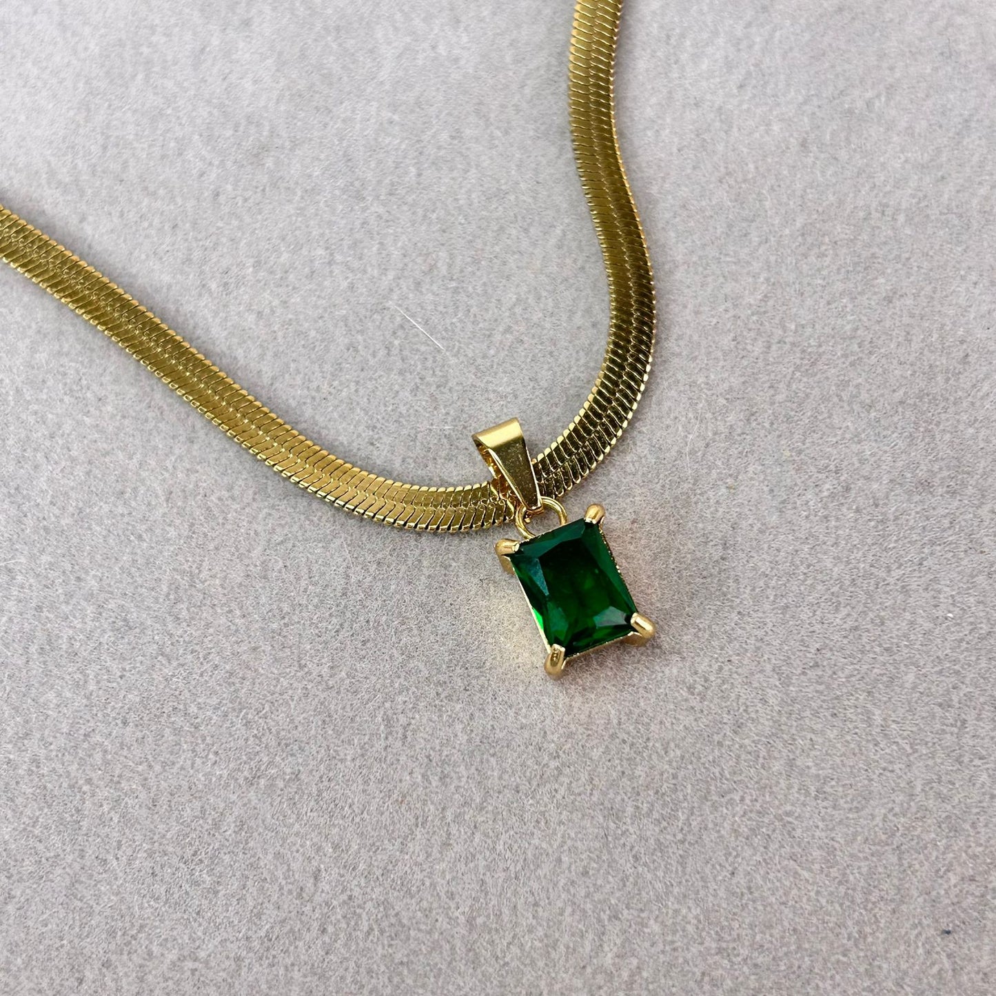 Green Solitaire Necklace