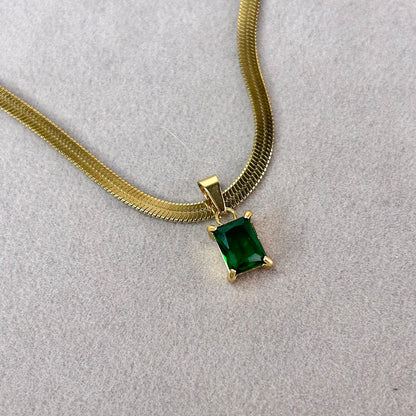 Green Solitaire Necklace