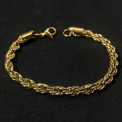 Twisted 18K Gold Plated Chain Bracelet