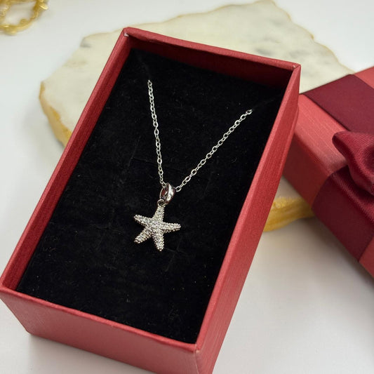 Dainty Starfish Necklace ( Silver)