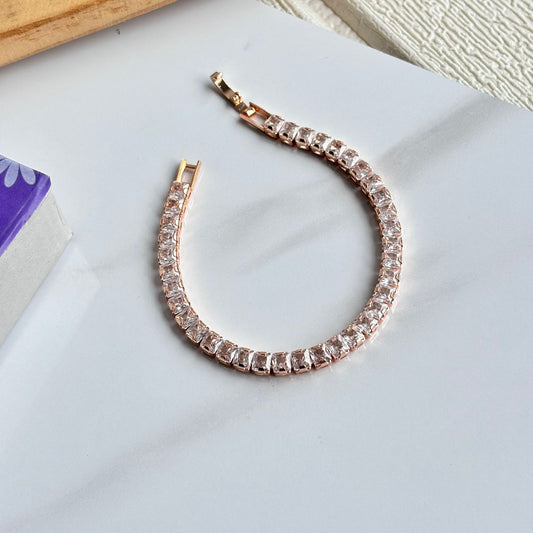 Rose Gold Box Tennis Bracelet