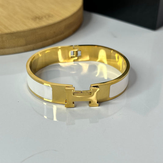 H White Cuff Bracelet