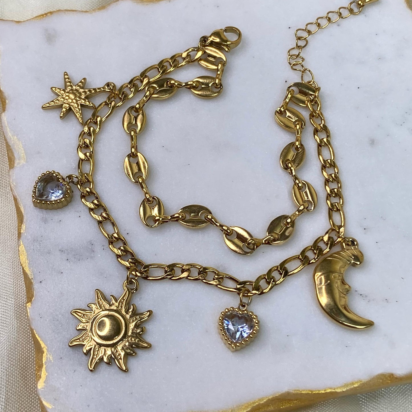 Chunky Multi Charm Premium Bracelet