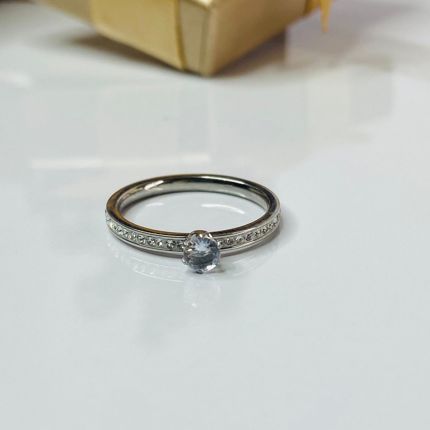 Ava Silver Solitaire Ring