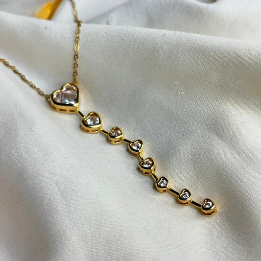 Bejewelled Heart Necklace 01 (White-Gold)