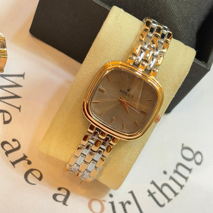 Rolex Fusion Square Watch (Grey-Dual Tone)