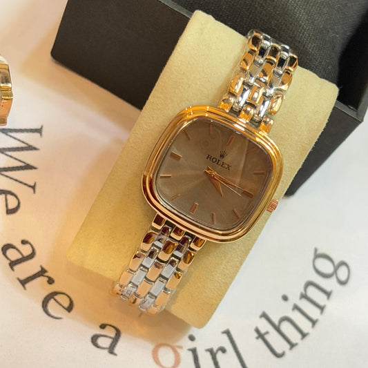 Rolex Fusion Square Watch (Grey-Dual Tone)