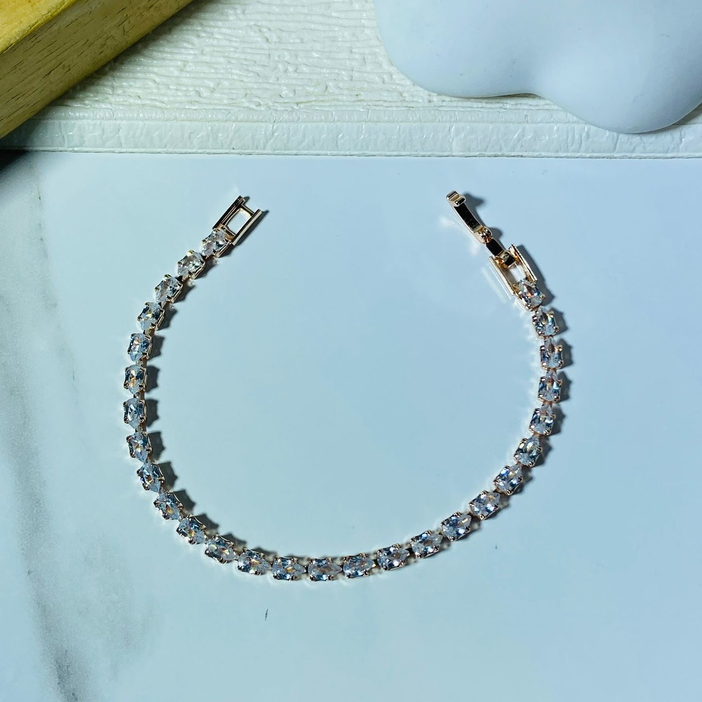 Drop Tennis Bracelet (Rose Gold)