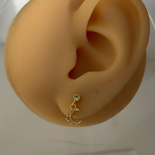 Moon Charm Flatback Earrings