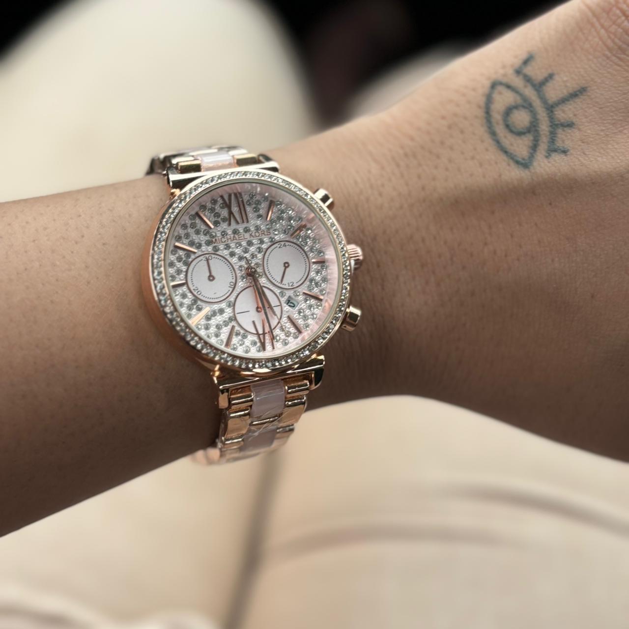 MK Embellished Rose Strap Watch