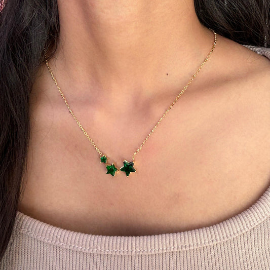 Emerald Shooting Star Necklace