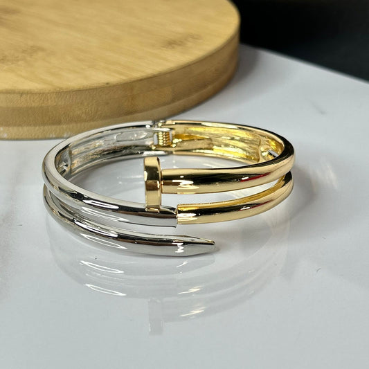 Dual Tone Nail Bracelet