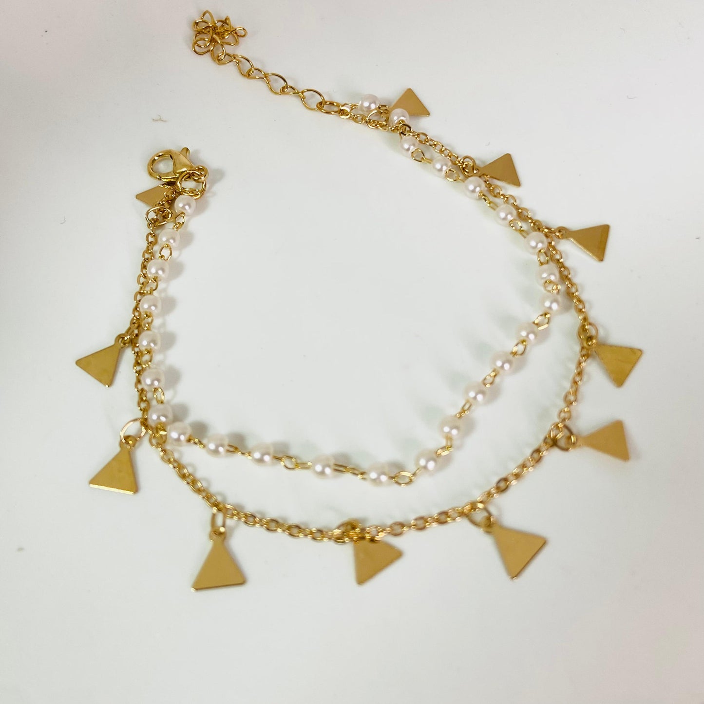 Gold Triangle Charm Bracelet