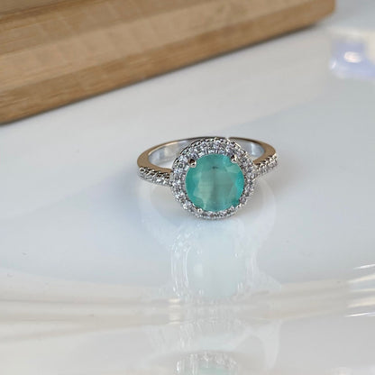 Turquoise Round Solitaire Ring