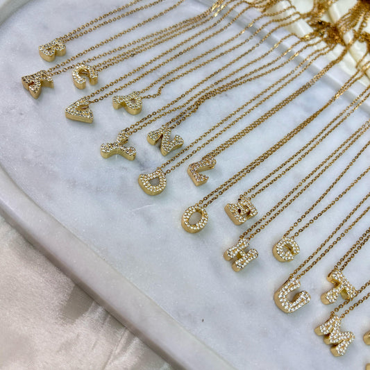 Studded Initial Necklaces